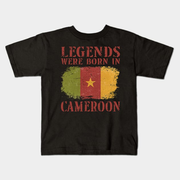 Vintage Design Cameroonian Flag Cameroon Kids T-Shirt by MGS